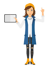 Image showing Woman holding tablet.