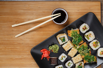 Image showing Various of sushi rolls