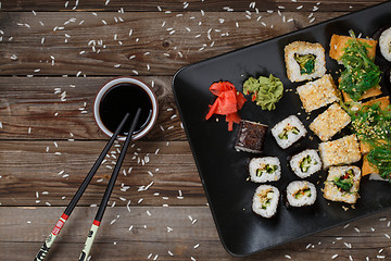 Image showing Various of sushi rolls