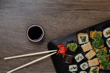 Image showing Various of sushi rolls