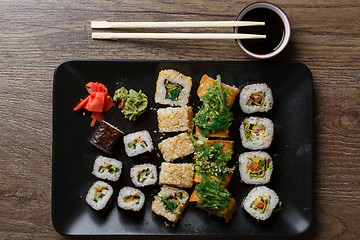 Image showing Various of sushi rolls