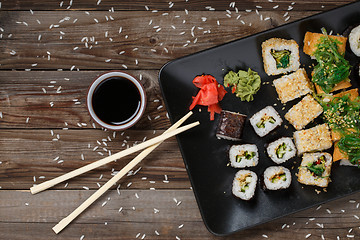 Image showing Various of sushi rolls