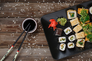 Image showing Various of sushi rolls