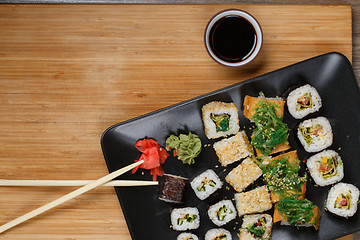 Image showing Various of sushi rolls