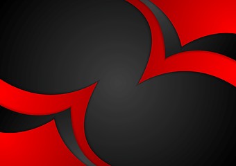 Image showing Abstract red black wavy corporate background