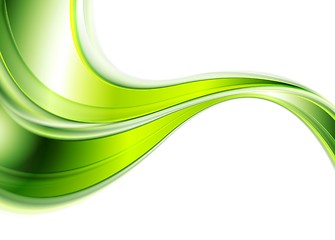 Image showing Green abstract smooth waves background