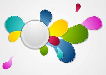 Image showing Colorful wavy drop shapes background