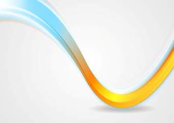 Image showing Orange and cyan iridescent wave design