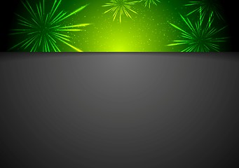 Image showing Black background with fireworks on header