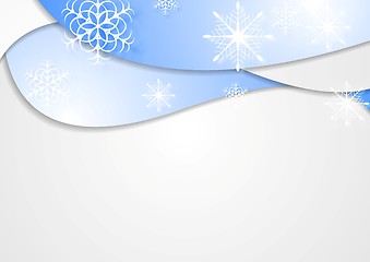 Image showing Blue wavy Christmas background