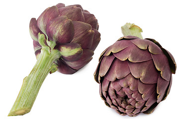 Image showing Two artichokes