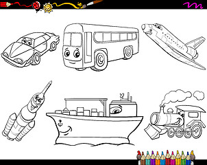 Image showing transport vehicles coloring page