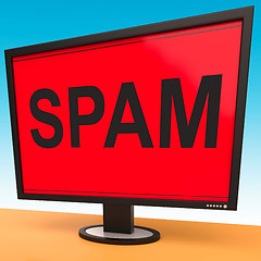 Image showing Spam Screen Shows Spamming Unwanted And Malicious Mail