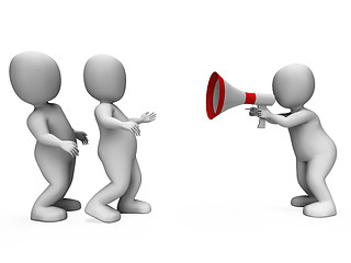 Image showing Megaphone Character Shows Motivation Leadership And Do It