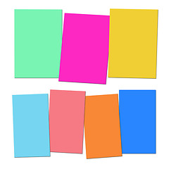 Image showing Three And Four Blank Paper Slips Show Copyspace For 3 Or 4 Lette