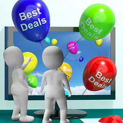 Image showing Best Deals Balloons Represent Bargains And Discounts Online