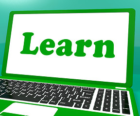 Image showing Learn Laptop Shows Web Learning Or Studying