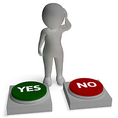 Image showing Yes No Buttons Shows Accept Or Refuse
