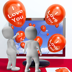 Image showing I Love You Balloons Represent Online Greetings for Lovers