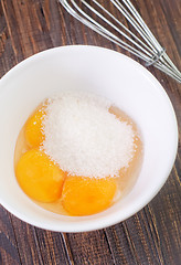 Image showing yolks and sugar