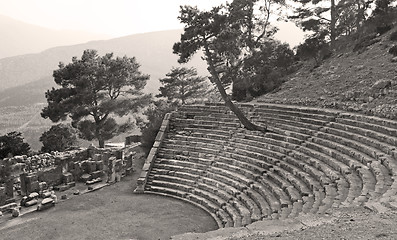 Image showing  ruins stone and theatre in  antalya  arykanda turkey asia sky a