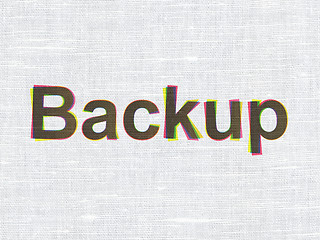 Image showing Programming concept: Backup on fabric texture background