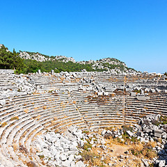 Image showing the old  temple and theatre in termessos antalya turkey asia sky