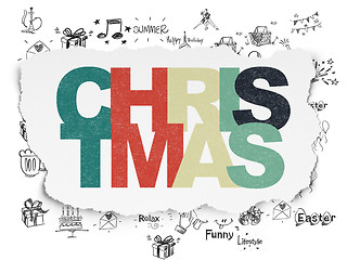 Image showing Entertainment, concept: Christmas on Torn Paper background