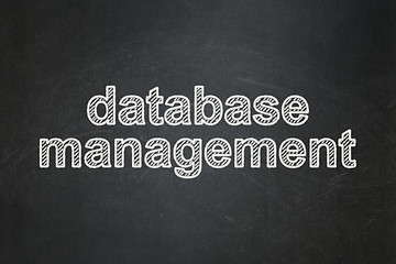 Image showing Software concept: Database Management on chalkboard background