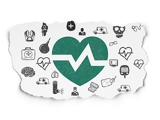 Image showing Healthcare concept: Heart on Torn Paper background