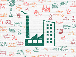 Image showing Manufacuring concept: Industry Building on wall background