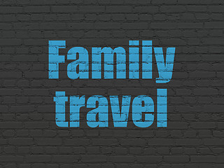 Image showing Vacation concept: Family Travel on wall background