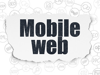 Image showing Web design concept: Mobile Web on Torn Paper background