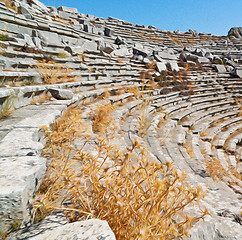 Image showing the old  temple and theatre in termessos antalya turkey asia sky