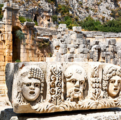 Image showing  in  myra turkey europe old roman necropolis and indigenous tomb