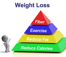 Image showing Weight Loss Pyramid Showing Fiber Exercise Fat And Reducing Calo