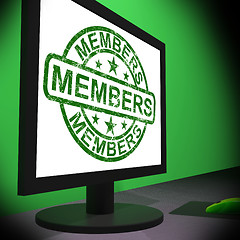 Image showing Members Computer Shows Membership Registration And Internet Subs