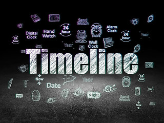 Image showing Time concept: Timeline in grunge dark room