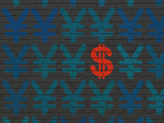 Image showing Currency concept: dollar icon on wall background