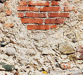 Image showing italy  and cracked  step   brick in    old wall texture material