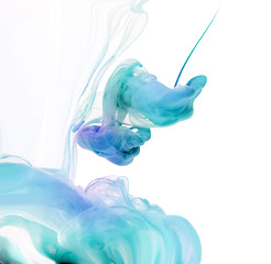 Image showing Acrylic colors in water. Abstract background.