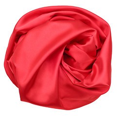 Image showing red silk fabric