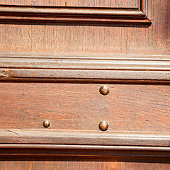 Image showing door in italy old ancian wood and trasditional  texture nail