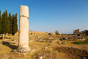 Image showing history pamukkale     construction in  the column temple 