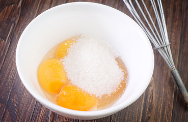 Image showing yolks and sugar