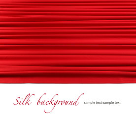 Image showing red silk curtain background