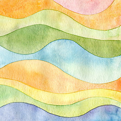 Image showing Abstract wave watercolor painted background