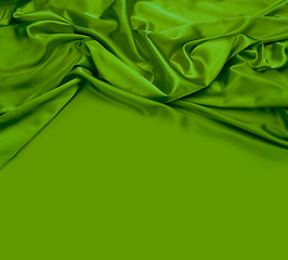 Image showing green silk fabric background