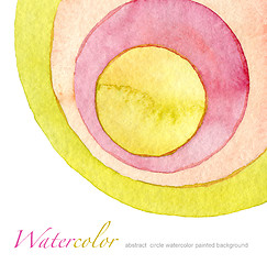 Image showing Abstract circle watercolor painted background