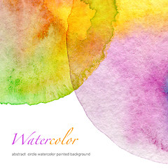 Image showing Abstract  circle watercolor painted background